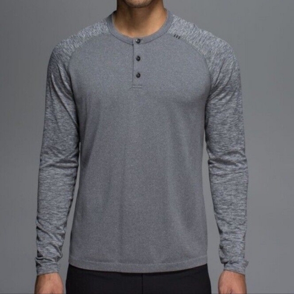 lululemon athletica Other - Men's Lululemon Metal Vent Tech Long Sleeve Henley - Gray